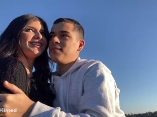 Tinder beauty and I were excited and didn't care being in a public park