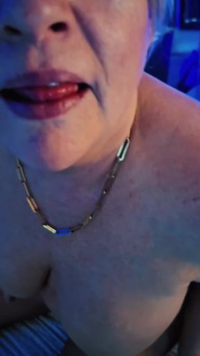 Click for Gif Kat-licious Sexy Dance in Denim Tank Top &amp; White Short Skirt- Stripping Down