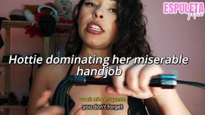 Guided handjob - woman dominating her miserable handjob