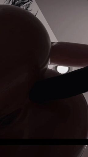 Turkish Girl Yasmin Riding Big Black Dildo Toy In Bathroom   Clip 1