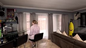 Fucking a pizza delivery man while eating the pizza.