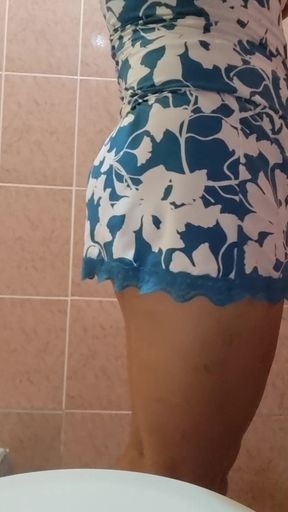 Girl with a lot of desire touches her pussy with her hand until she gets completely wet