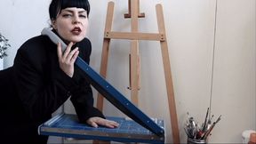 Art Teacher makes you suck and cut your dick! 540mp4