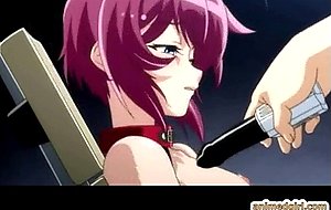 Captive hentai shemale gets shoved vibrator into her ass