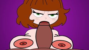 Busty Hentai, Plays with Her Tits and Sucks Her