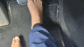 Driving Unaware Giantess | Tiny Hitchhiker Under My Bare Soles
