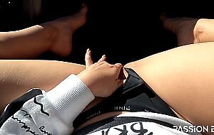 Passionbunny, join in car trip and play with shaved pussy when i'm horny, fpov with passionbunny