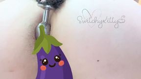 Kitten Costume - Playing With My Tail Butt Plug and Bouncing my Big Tits With Bell Nipple Clamps