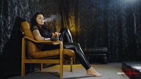 Smoking in the leather armchair FHD MP4