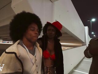 Ace Up, Foxes Wild - Retro themed Orgy with 4 ebony Dominant-bitch & 4 BBC Men