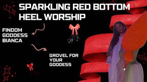 Sparkling Heel White Fishnet Worship: Grovel for Your Goddess