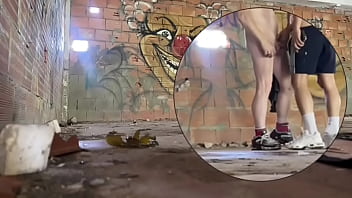 2 amateur boys caught having quick fun in an abandoned building