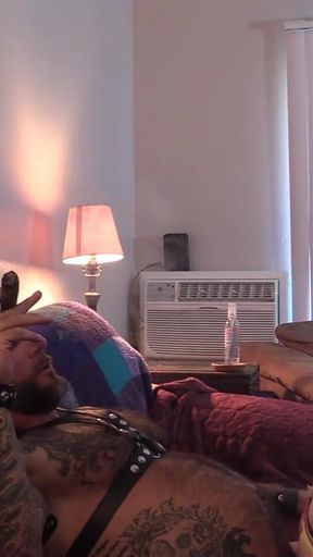 The fan grindr hook-up, cigar smoking!