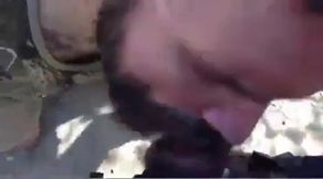 Bearded Daddy Gives Facial in the Woods 3