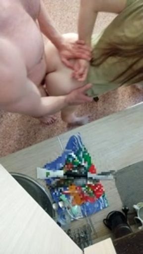 Boyfriend fucked me in the kitchen