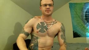 Hot Tattoed American Stud Cumshot Show,