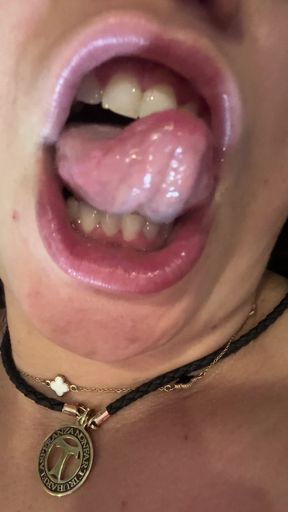 Bright and Hot Brunette Mouth Fetish