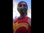 Working the streets in the middle of a Pandemic well protected masturbating