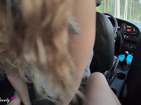 Horny Passenger Sucks Dick While Driving Car and Fucks Driver POV - Alisa Lovely