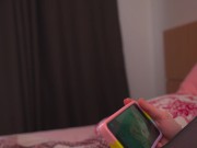 Girl watches porn and masturbates with a big dildo. Karneli Bandi