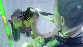 Frost fucks Jade in a mouth with huge cock