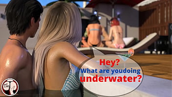 Blonde tries to orgasm quietly in a public pool but her pussy juice gets mixed in the water (Become a Rockstar - Emma 2)