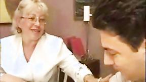 ”Gilf Prof Flirts With Her College Girl”