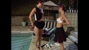 A Night Bath for Two Cheerleaders Eager to Lick Cunilingus