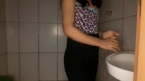 I ate my naughty friend in the market bathroom!