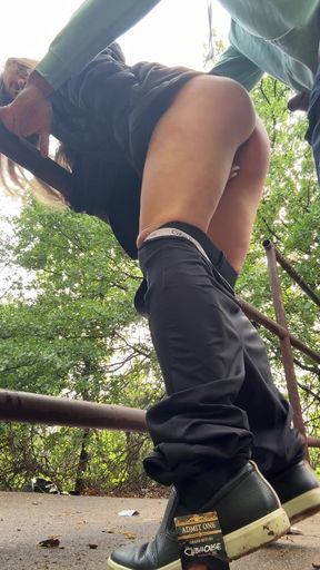 Petite MILF Gets BBC Railing in the Woods!