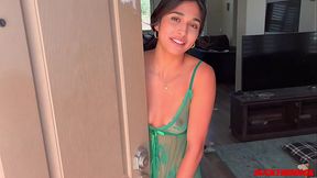 Slutty Massage Teen Sucks Older Man'_s Dick &amp_ Swallows His Cum