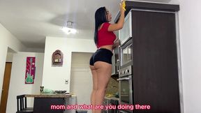 my beautiful stepmom cleaning in shorts and her huge ass is seen very sexy