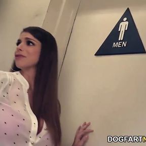 Brooklyn Chase Gets Black Cocks To Fuck In A Restroom