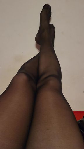 An evening in black nylons and pumps