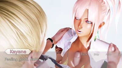Blonde with huge natural tits & ass gets kinky with a big uncensored cartoon cock in Waifu Academy 9