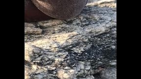 Closeup video of crazybitch fingering her pussy whiles strangers watching me at the beach side has