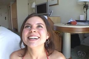 Hot girl enjoys sucking a hard cock to a mouth cumshot