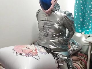 Silver PVC Sissy Maid Eva Kigurumi Inflatable Pillow Hump