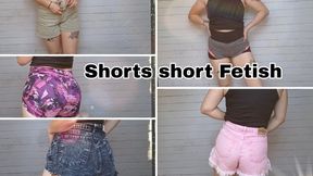 trying on shorts