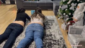 2 friends, a puzzle and 2 butt cracks