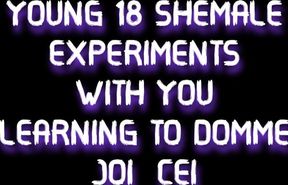 AUDIO ONLY - Young 18 shemale experiments with you learning to domme JOI CEI