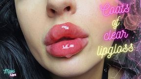 Coats of Clear Lipgloss (strong lip fetish)