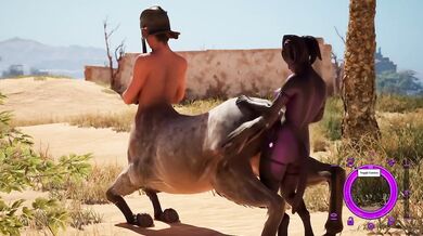 Futanari Instinct Draws Her To Dominant Centaur Dripping With Creampie