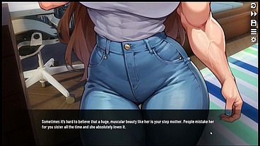 Futanari Muscle Growth World [ Femboy Hentai Game ] Ep.1 Small dick femboy dominated by muscular woman thug !