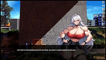 Futanari Muscle Growth World [ Femboy Hentai Game ] Ep.1 Small dick femboy dominated by muscular woman thug !