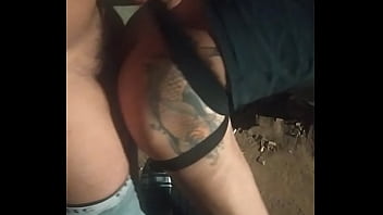 Threesome interracial on the street