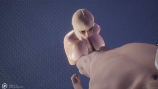 Superbusty blonde sucks off monk up in the sky for a lot of cum wildlife pt4