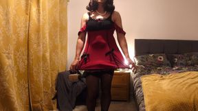 All dressed up for Daddy at bedtime