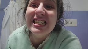 Real Food Stuck Between My Teeth After Eating – Close Up Tooth Brushing, Mouth Cleaning, Spit, Oral Hygiene, Raw and Intimate Dental Fetish Content