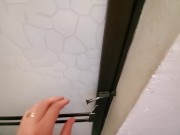 My pregnant ebony  latina  wife taking a shower and loves to be watched